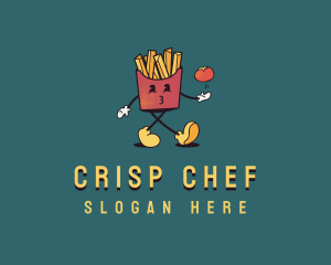 French Fries Tomato logo design