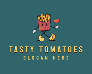 French Fries Tomato logo design