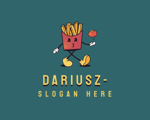 Fast Food - French Fries Tomato logo design