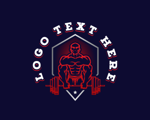 Deadlift - Barbell Weightlifting Gym logo design