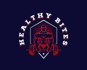 Barbell Weightlifting Gym logo design