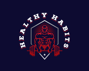 Barbell Weightlifting Gym logo design