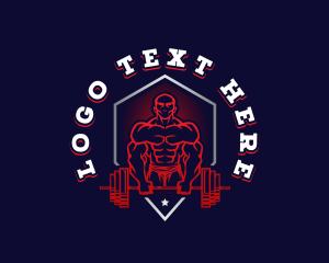 Workout - Barbell Weightlifting Gym logo design