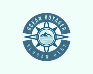 Compass Navigation Mountain logo design