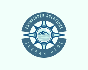 Wayfinding - Compass Navigation Mountain logo design