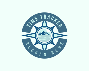 Compass Navigation Mountain logo design