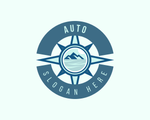 Shipping - Compass Navigation Mountain logo design
