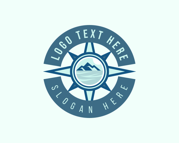 Map - Compass Navigation Mountain logo design