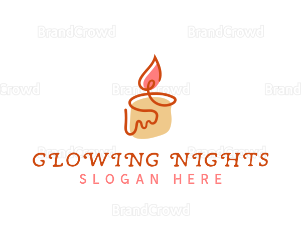 Candle Flame Monoline Logo