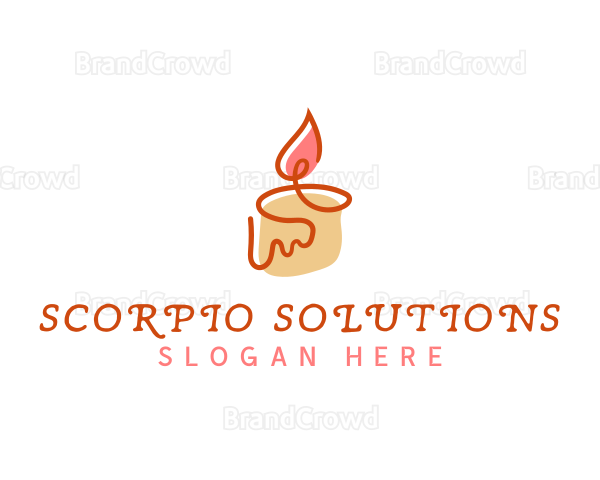 Candle Flame Monoline Logo