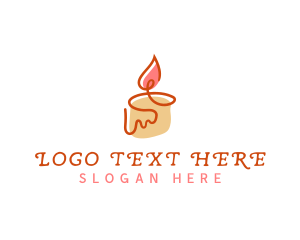 Vigil - Candle Flame Monoline logo design