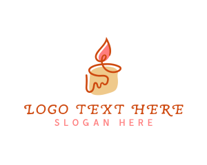 Wax - Candle Flame Monoline logo design