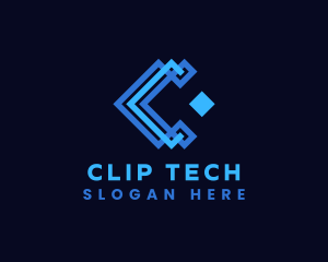 Technology Digital Letter C logo design