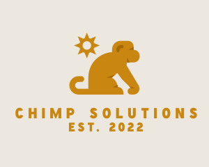 Chimpanzee - Sun Wild Monkey logo design