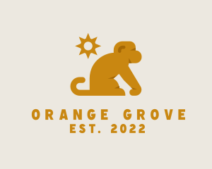 Orangutan - Sun Wild Monkey logo design