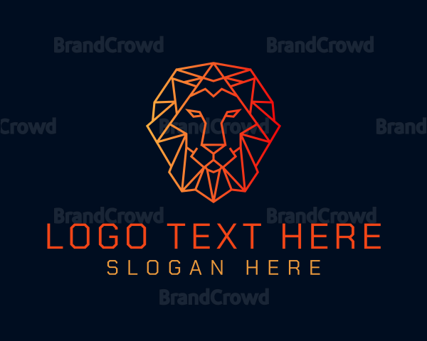Orange Geometric Lion Logo