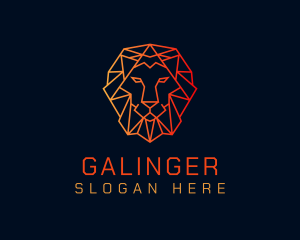 Orange Geometric Lion Logo