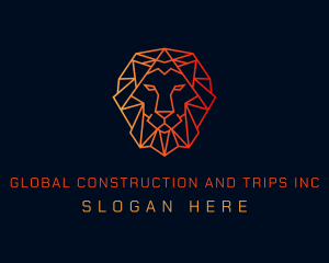 Orange Geometric Lion Logo