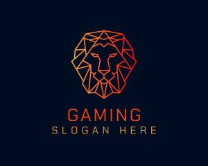 Orange Geometric Lion Logo