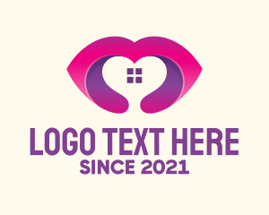 Love - Pink Love House logo design