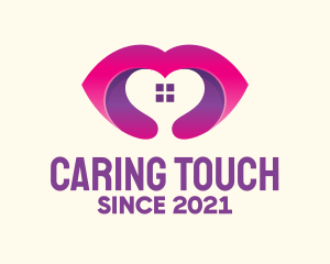 Caregiving - Pink Love House logo design