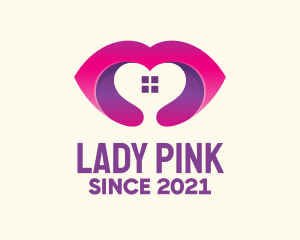 Pink Love House logo design