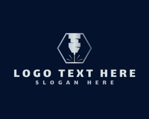 Factory - Laser Industrial Hexagon logo design