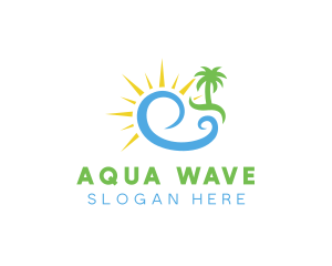 Tropical Wave Travel logo design