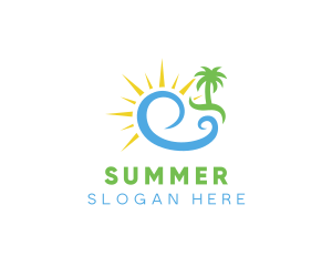 Tropical Wave Travel logo design