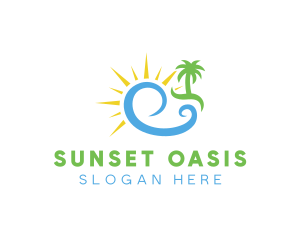 Tropical Wave Travel logo design