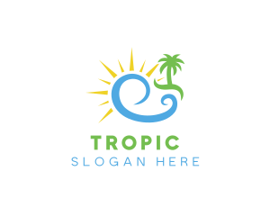 Tropical Wave Travel logo design