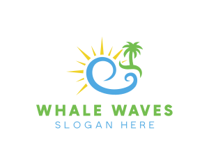 Tropical Wave Travel logo design