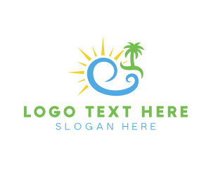 Sunrise - Tropical Wave Travel logo design