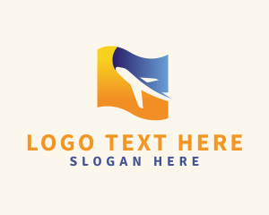 Plane - Abstract Airplane Travel Flag logo design