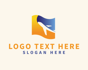 Launch - Abstract Airplane Travel Flag logo design