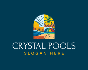 Pool - Nature Beach Resort logo design