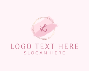 Pink - Beauty Cosmetics Brush Stroke logo design