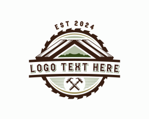 Vintage - Saw Blade Woodwork logo design