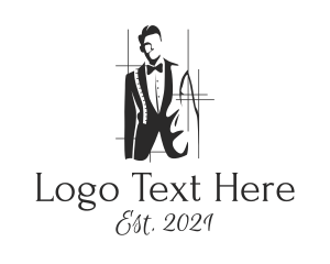 Men - Classy Tuxedo Measurement logo design