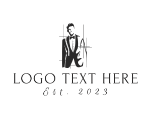 Suit - Classy Tuxedo Measurement logo design