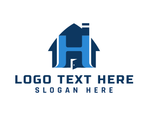 Builder - House Structure Letter H logo design