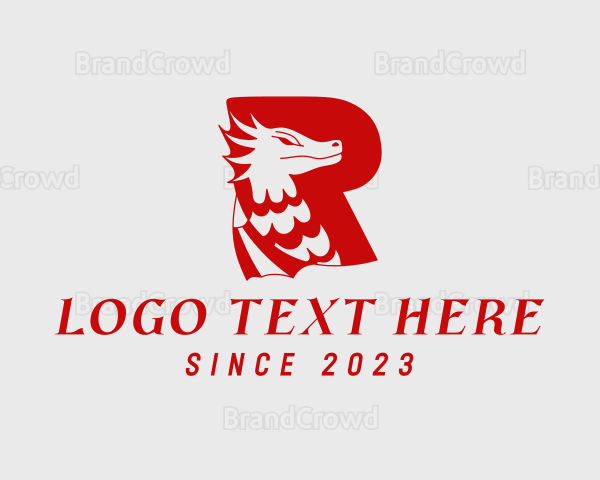 Red Dragon Letter R Logo