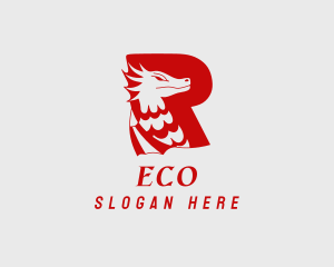 Red Dragon Letter R  Logo