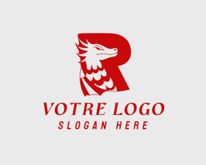Red Dragon Letter R  Logo