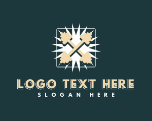 Strongman - Vintage Cross Barbel logo design