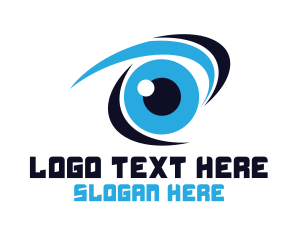 Swoosh - Blue Stroke Eye logo design