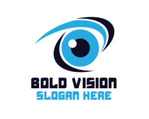 Blue Stroke Eye logo design