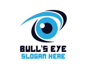 Blue Stroke Eye logo design