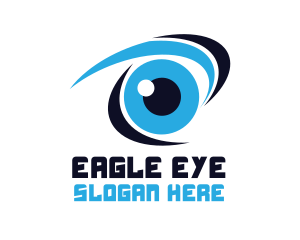 Blue Stroke Eye logo design