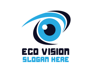 Blue Stroke Eye logo design